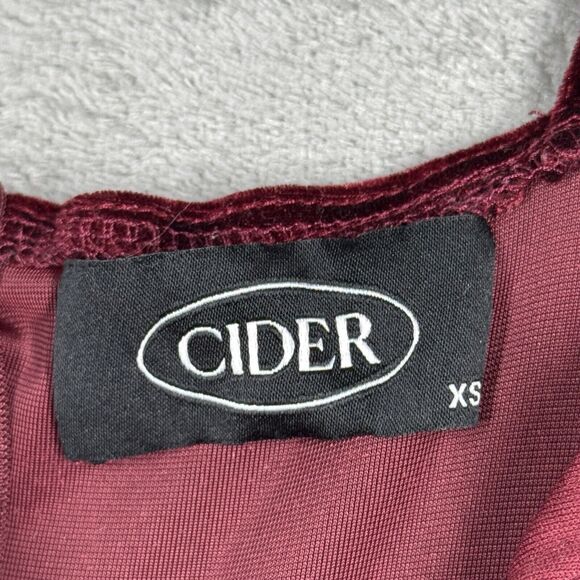 Cider Dress Womens Small Red Velvet Corset Cami Mini Ruched Clubwear Date Night - Picture 7 of 10